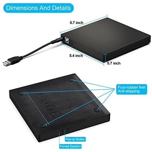 Lectora Y Grabadora De Dvd/cd Externa, Usb Win 11 Mac.