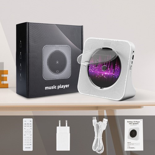 Reproductor De Cd Portátil Bluetooth Con Altavoces Música.