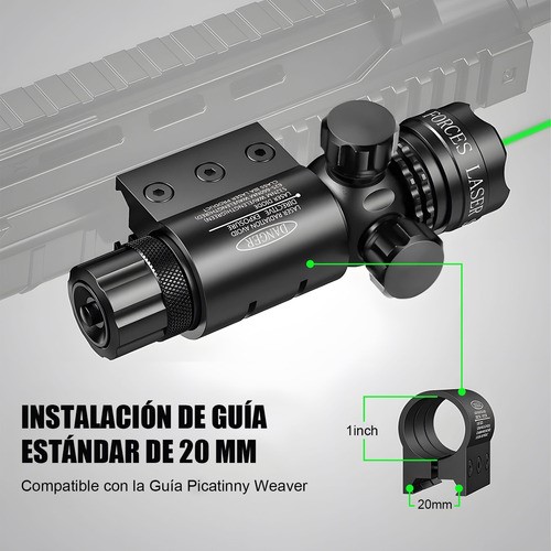 Apuntador Láser Verde Tactico Montura Para Riel 800m.