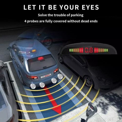 Sistema De Radar De Auto Con 4 Sensores De Estacionamiento.