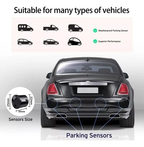 Sistema De Radar De Auto Con 4 Sensores De Estacionamiento.