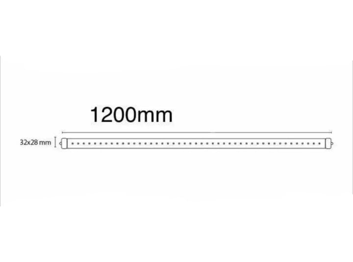 Tubo Led 36 W Transparente T8 Aluminio 28 X 32 X 120 Cm.