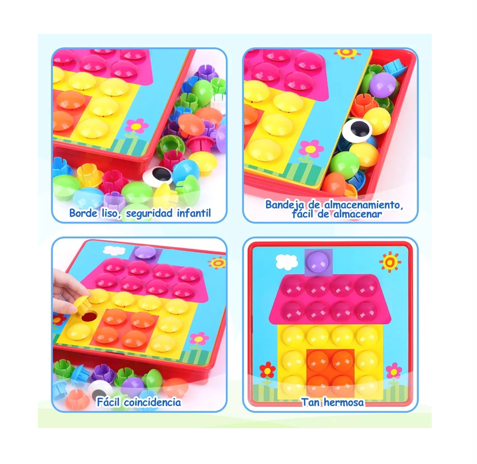 Juguetes De Rompecabezas 3d Con Clavos De Setas Para Niños.