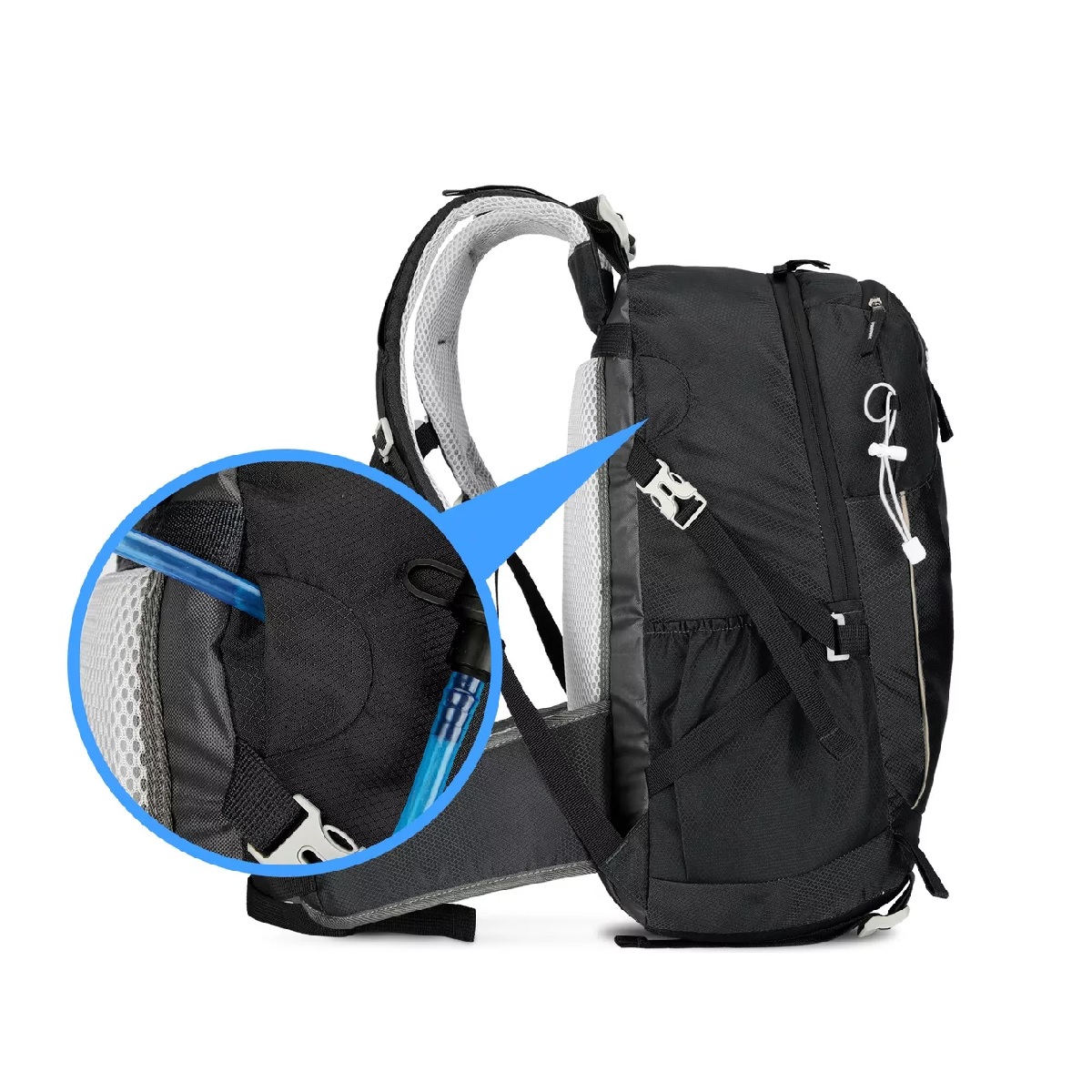 Mochila De Senderismo Impermeable Montañismo Camping 40l Negro.