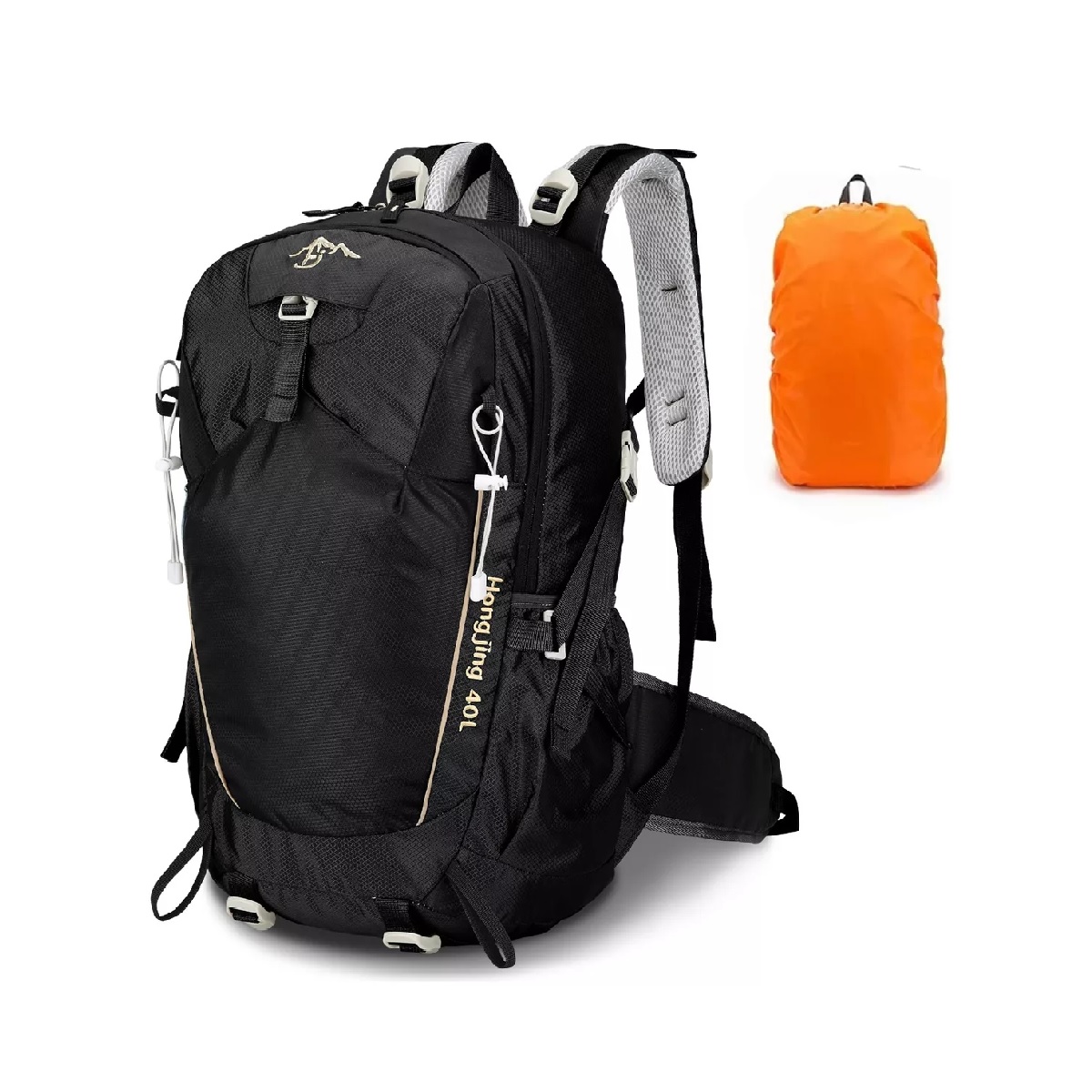 Mochila De Senderismo Impermeable Montañismo Camping 40l Negro.
