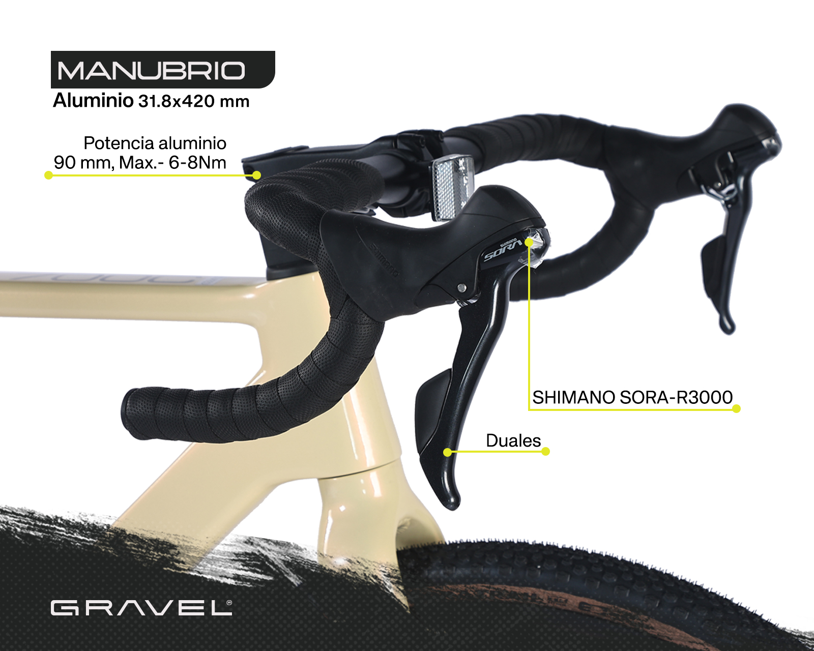 BICICLETA DE GRAVEL TUCSON R700 51 BEIGE.
