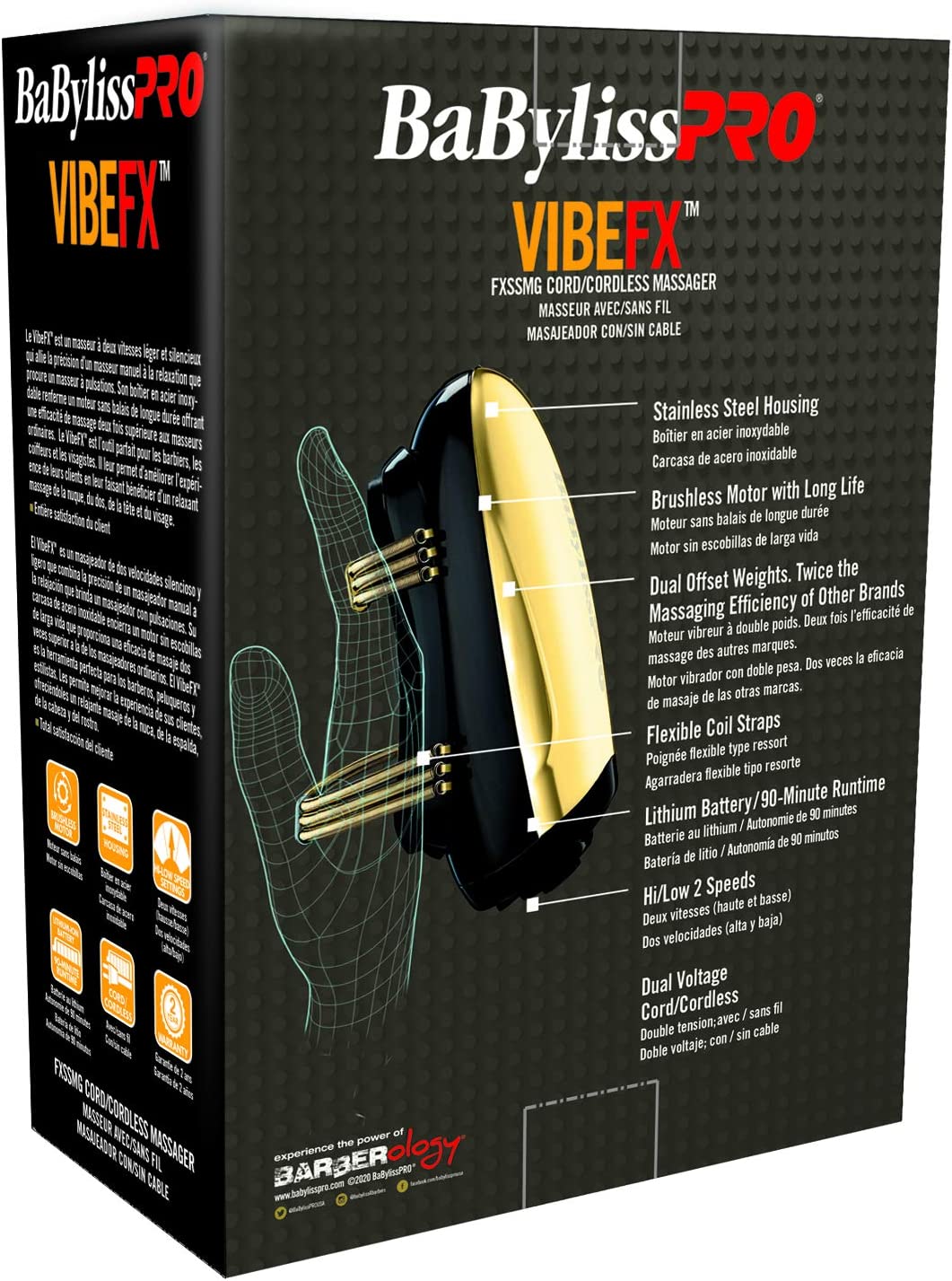 Masajeador Babyliss Pro Vibefx Cable Inalambrico