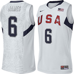 Nuevo! Jersey Basketball Dream Team Estados Unidos USA 2000 BORDADO Blanco Lebron James 6 Talla M.