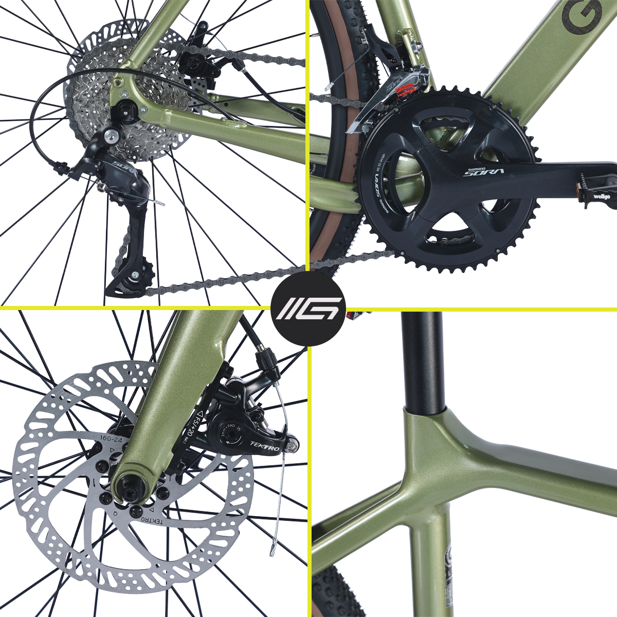 BICICLETA DE GRAVEL TUCSON R700 47 VERDE.