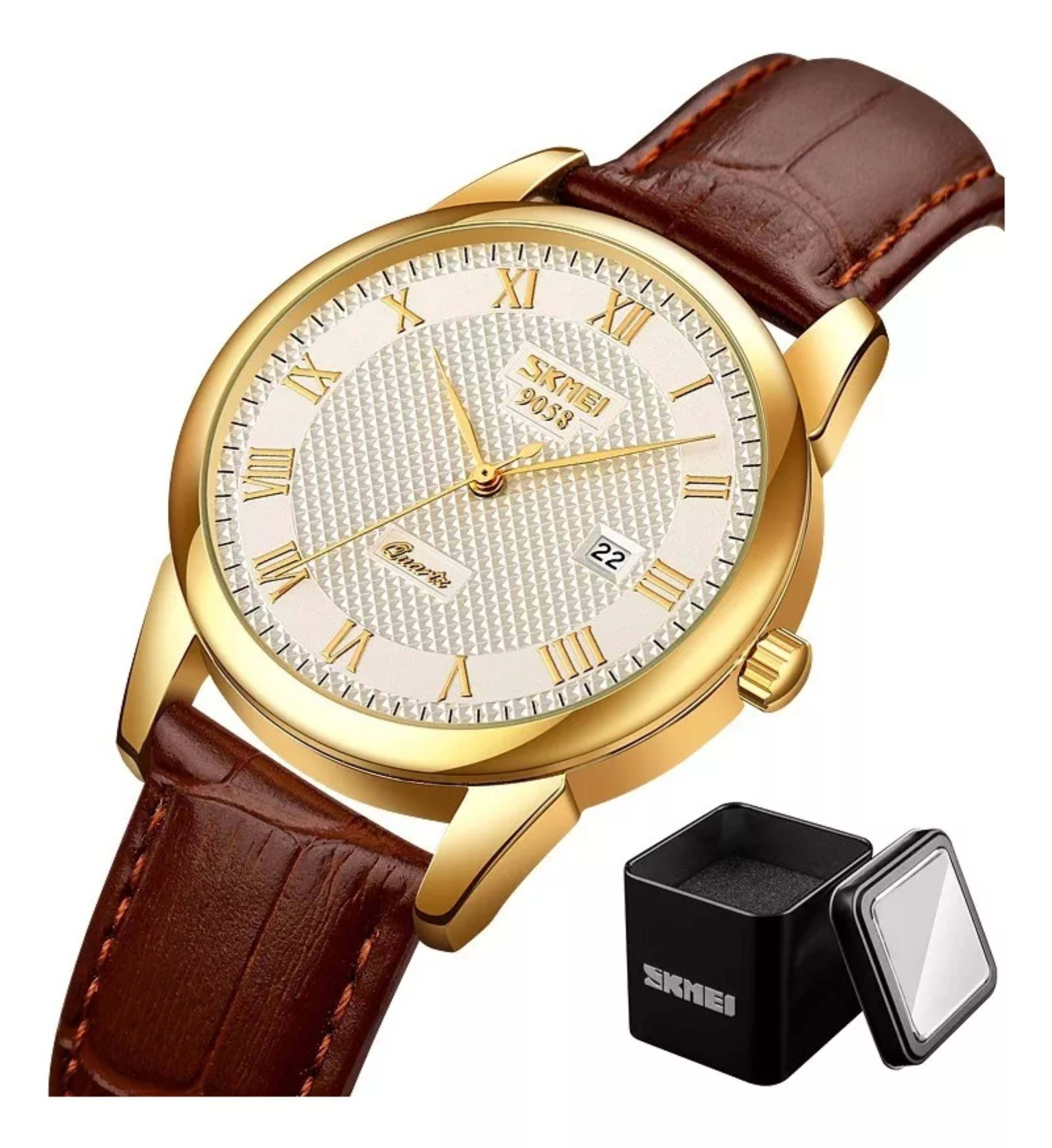 Reloj Original Para Hombre Elegante Negocios Correa De Cuero.