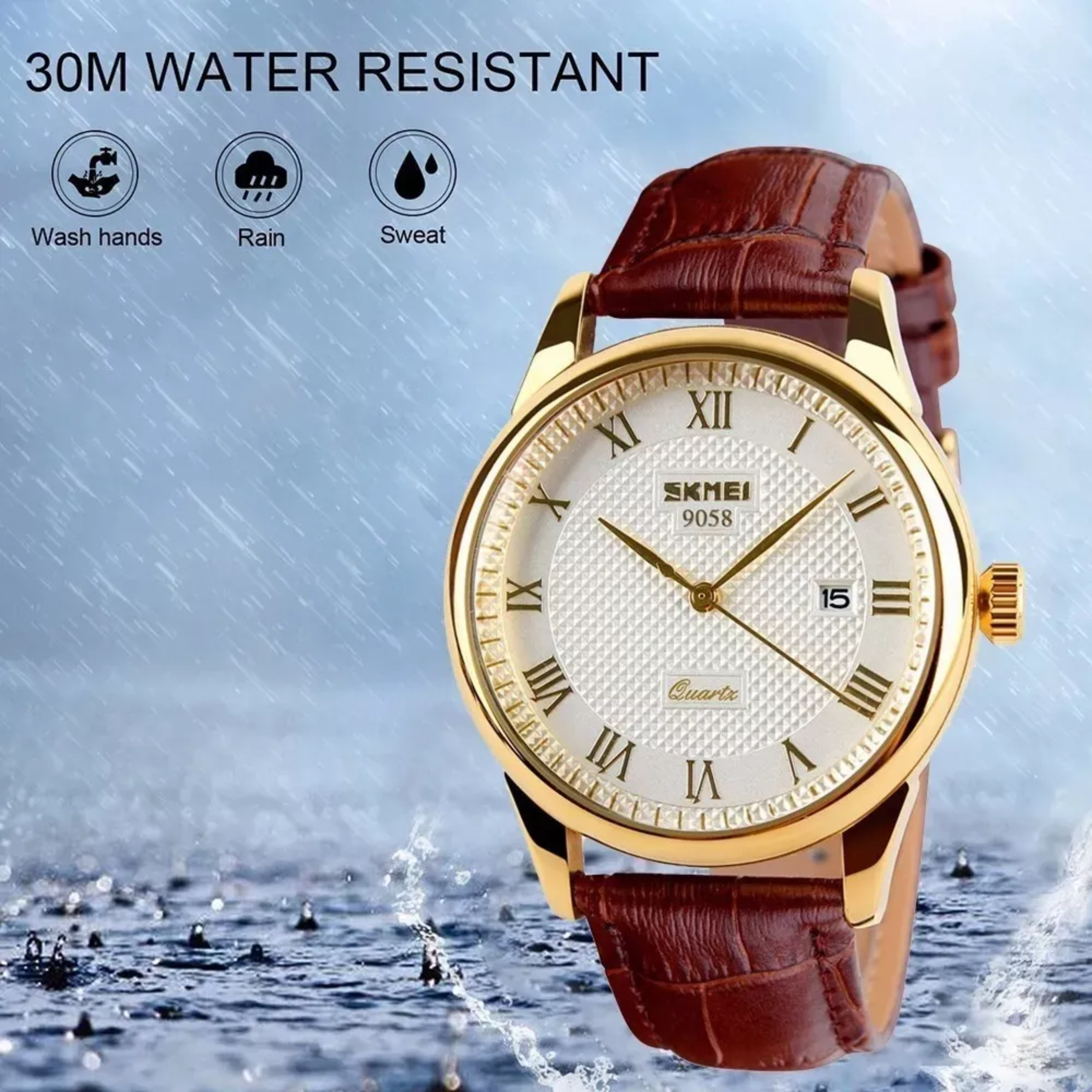 Reloj Original Para Hombre Elegante Negocios Correa De Cuero.