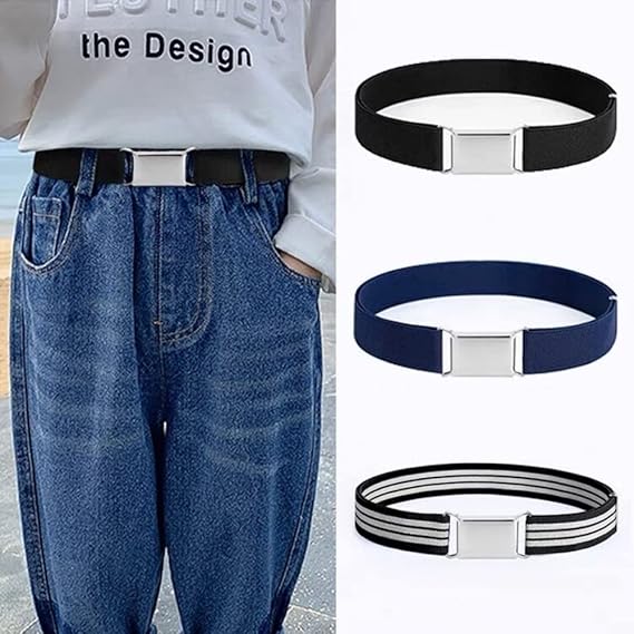 Kids Buckle Belt Kid Adjustable Elastic Belt Boy Stretch Belt for Children Boys Girls.
