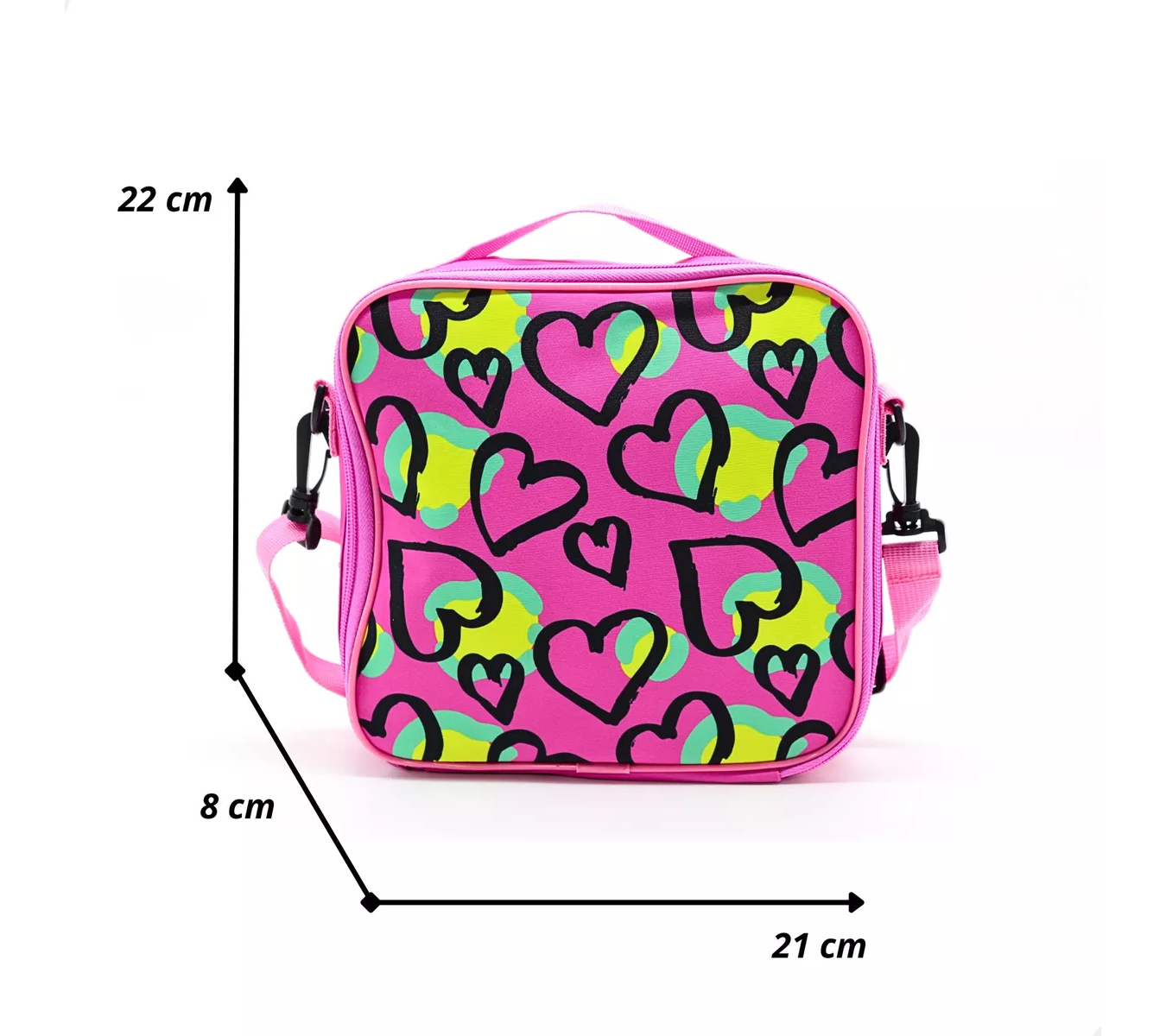 ml Mochila Escolar Kids Scratch Hearts Set Completo De 5 Piezas Backpack De Rueditas Y Porta Lunch Fucsia.