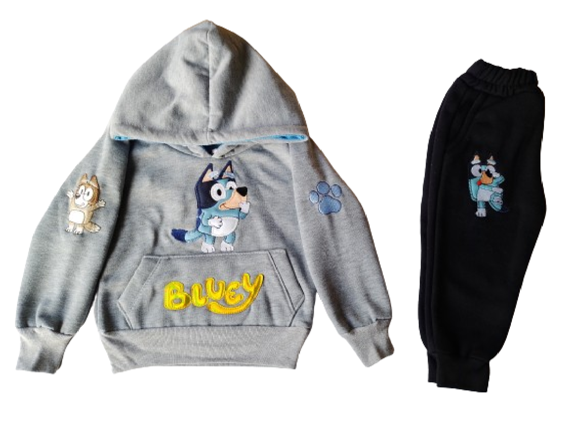 conjunto pants felpa bordado bluey niño niña bebes 