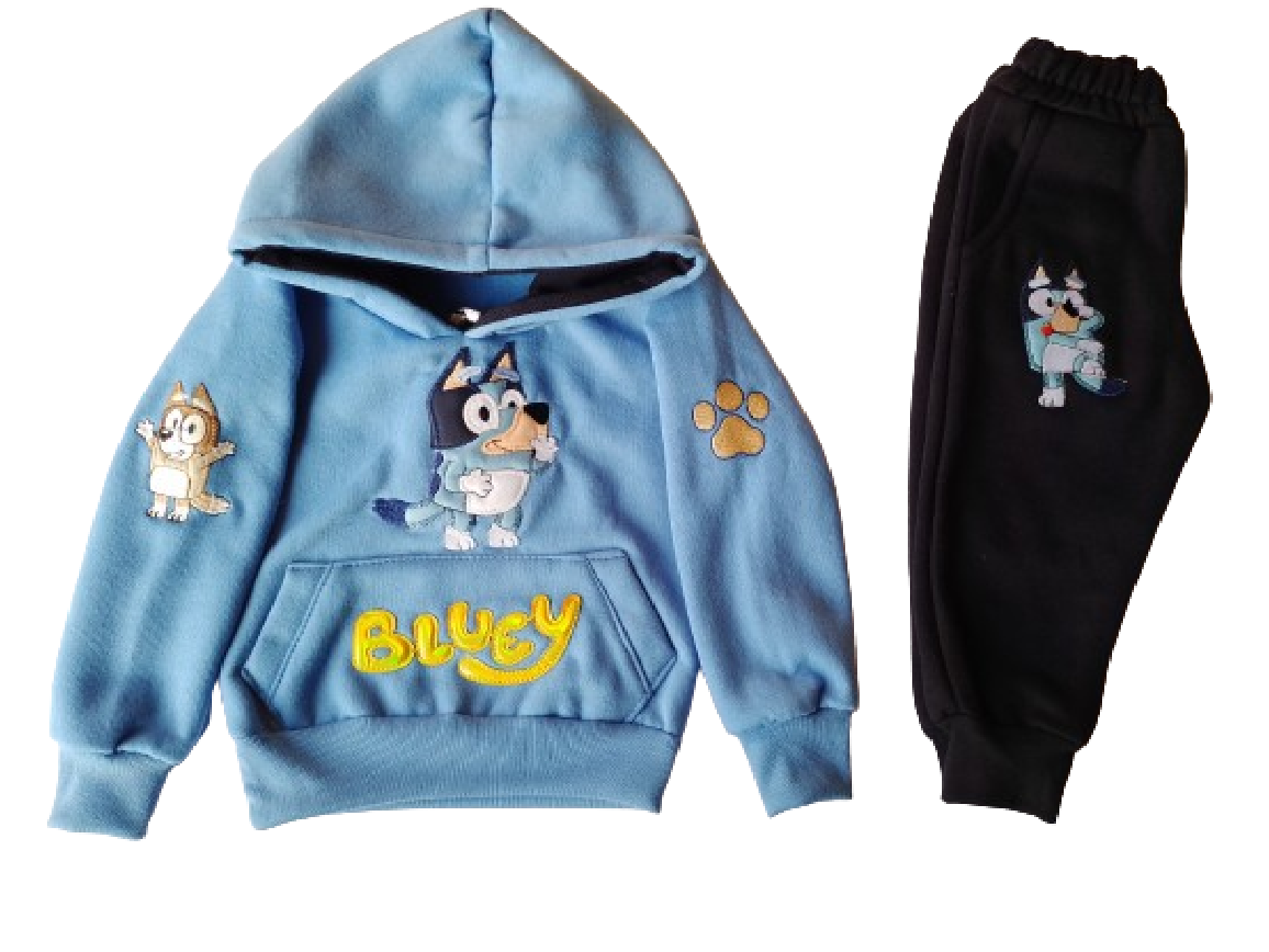 conjunto pants felpa bordado bluey niño niña bebes 