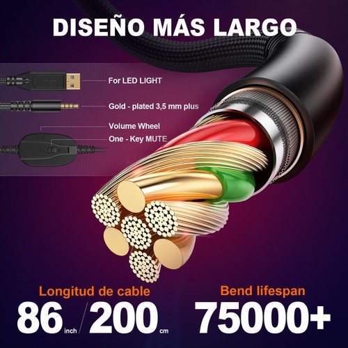 Auriculares Para Juegos Con Cancelación De Ruido Krysenix Color Blanco Luz Verde Claro.