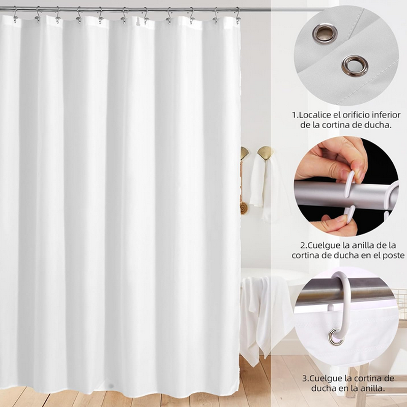 Cortina De Baño Tela Poliestér 180cm X 180cm Impermeable.