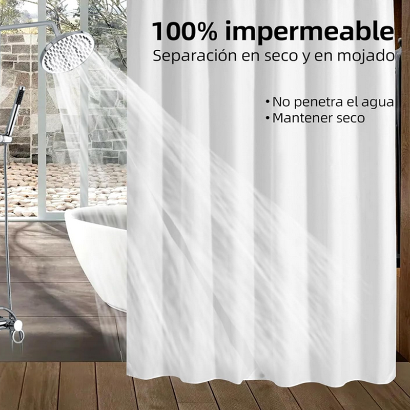 Cortina De Baño Tela Poliestér 180cm X 180cm Impermeable.