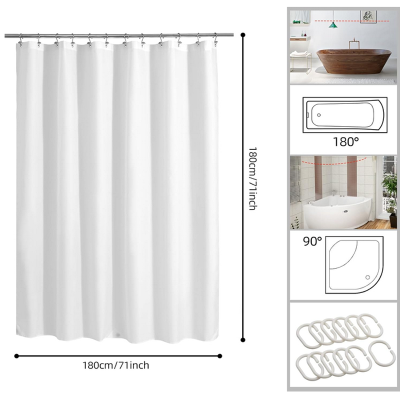 Cortina De Baño Tela Poliestér 180cm X 180cm Impermeable.