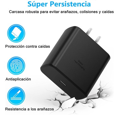 Cargador Carga Rápida Tipo C 45w Para Samsung S22 S23 Ultra.