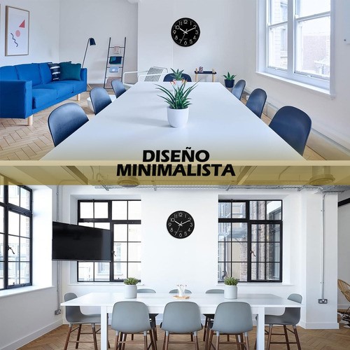 Reloj De Pared 3d Minimalista Moderno Negro Grande Decorativo.