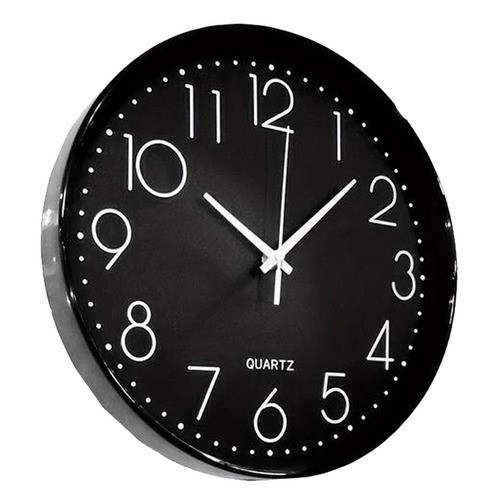 Reloj De Pared 3d Minimalista Moderno Negro Grande Decorativo.