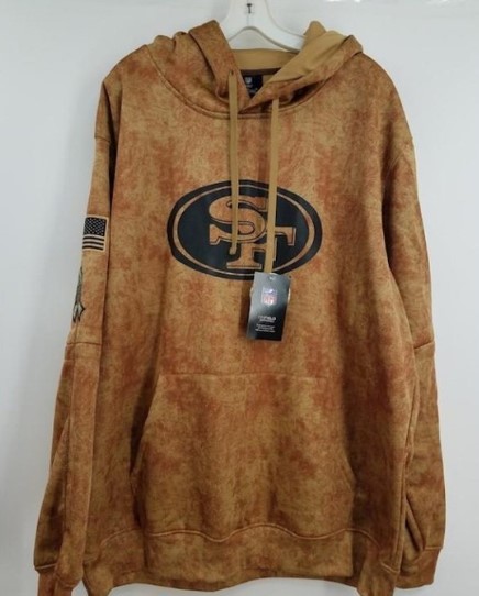 Increible! Sudadera Hoodie San Francisco 49ers Salute to Service Brown Cafe talla M