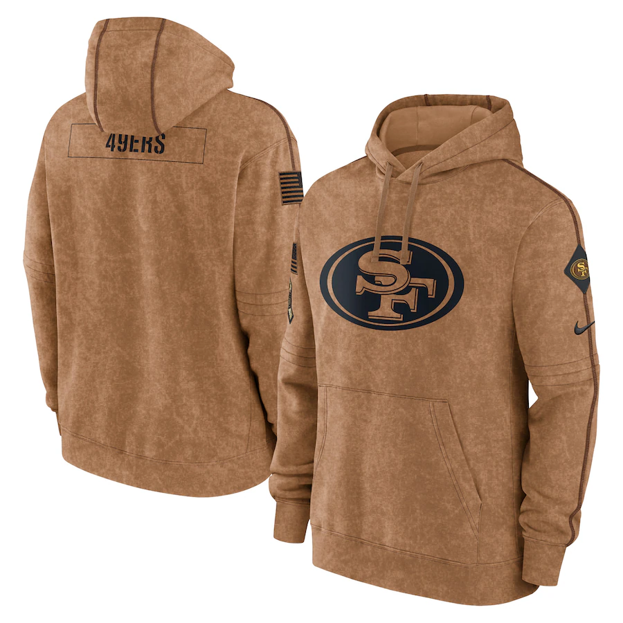 Increible! Sudadera Hoodie San Francisco 49ers Salute to Service Brown Cafe talla M