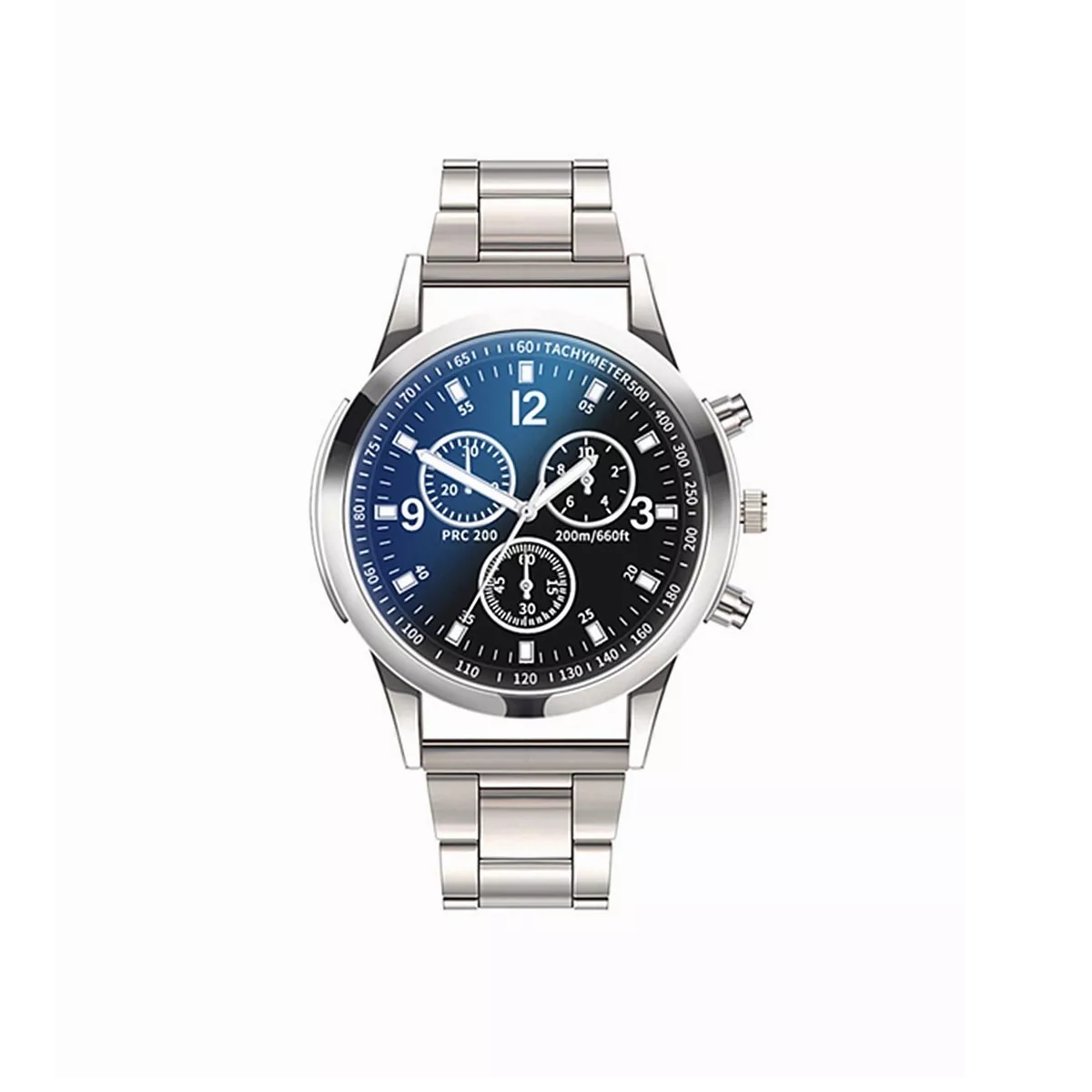 Moda Para Hombre Reloj Correa Metálica Fondo Negro.