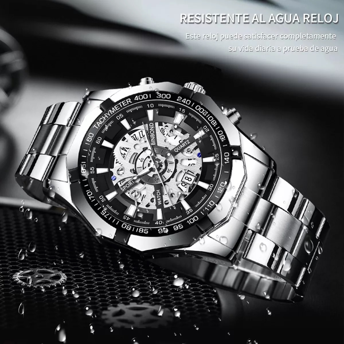 Reloj Nuevo Original Correa Acero Luminoso Metálica