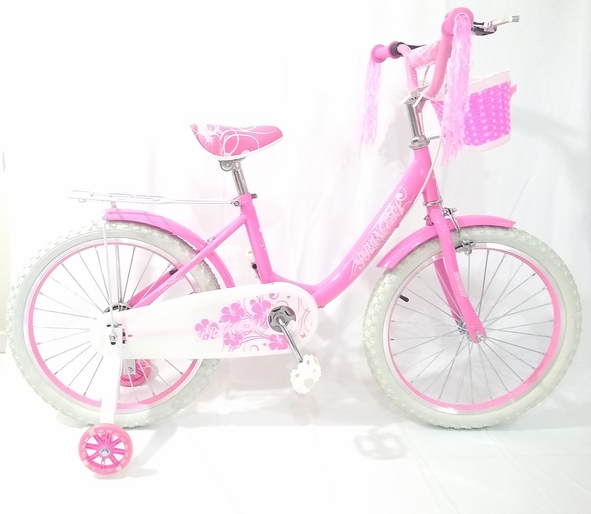 bicicleta para niña rodada 20" con canasta,salpicaderas,parrilla..