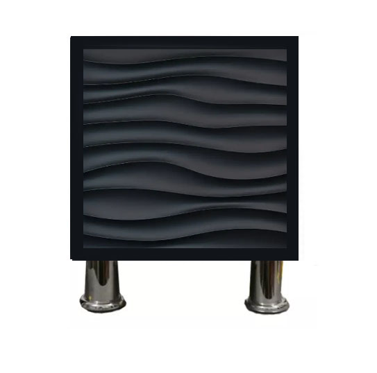 Buro Recamara Mueble Luz Led Ensamblado Negro Minimalista.