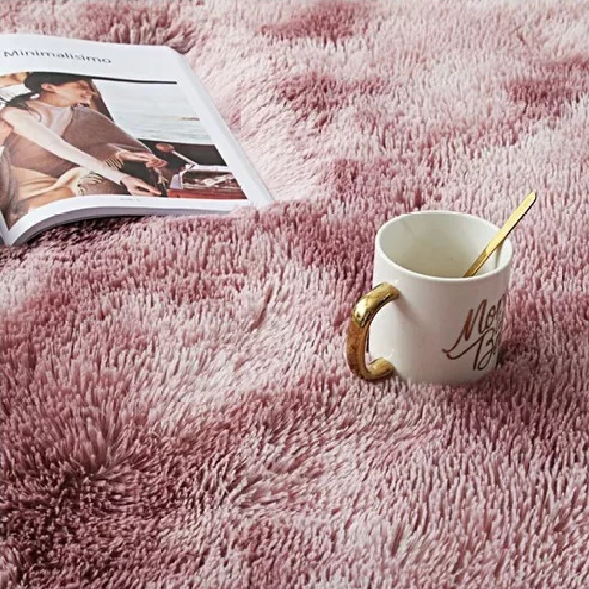 Alfombra Decorativa Sala De Estar Y Dormitorio 120 X 160 Cm Rosa.