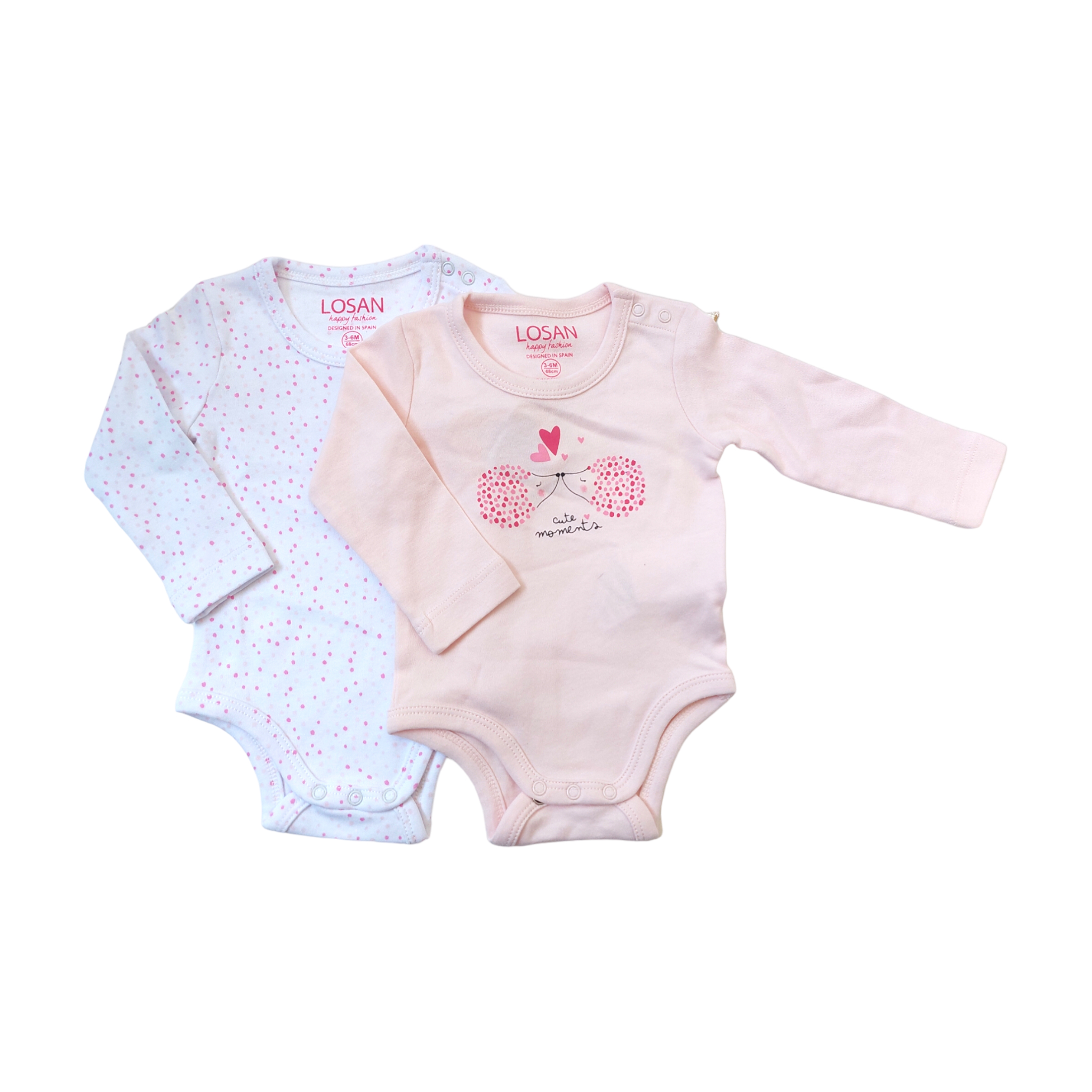 Mamelucos 2 piezas cute moments blanco niña Losan.