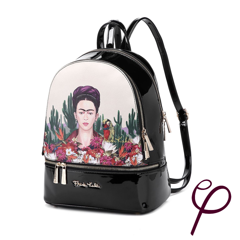 Mochila de charol c/ monedero Frida Kahlo Cactus.