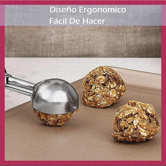 A Cucharada de Helado,Cuchara Grande para Helado con Resorte de Acero Inoxidable de 2 ", Cuchara para Helado con Mango de Silicona, Adecuada para Frutas, Helados, Postres, Hornear, Cocina (Rojo).