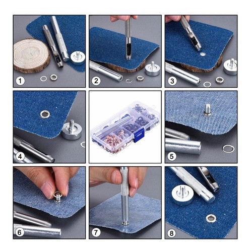 Kit De Ojales Lona Prenda, 400 Piezas De Arandelas Latón 6mm.