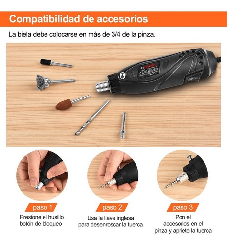 Mini Taladro De Pulido Mototool Goxawee Con 115 Pzas Potencia 18 W.