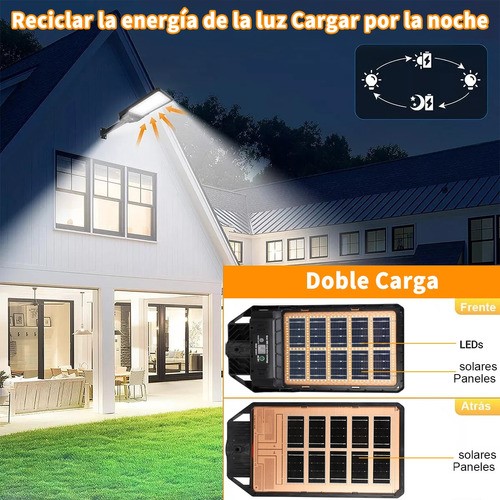 Vedd® Lámpara Led Solar Exterior Luminaria Suburbana 400w negra.