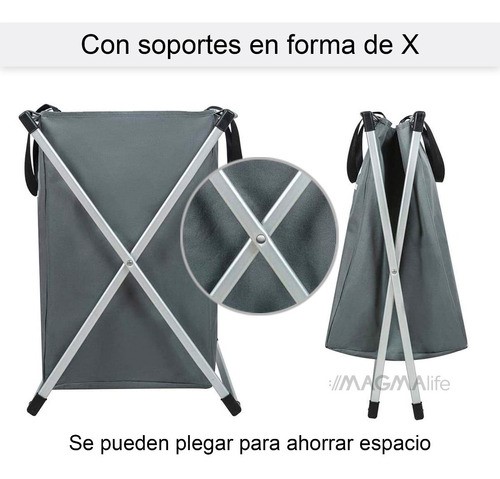 Cesto Ropa Sucia, Grande Con 3 Secciones gris negro blanco.