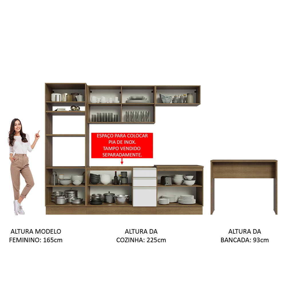 Cocina Integral Completa Modular Madesa Glamy 315cm MB 02.