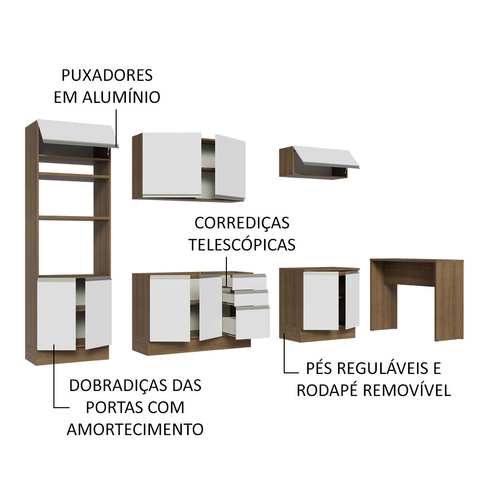 Cocina Integral Completa Modular Madesa Glamy 315cm MB 02.