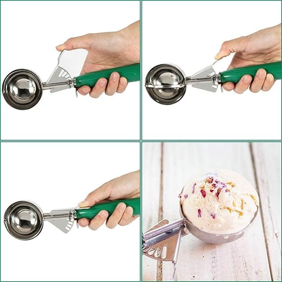 A GuDoQi Cucharas de Helado, 3 Tamaño (4cm 5cm 6cm), Acero Inoxidable de Grado Alimenticio, Cucharas para Excavar Fruta, Bolitas de Espinaca, Cuchara para Magdalena, Helados DIY.