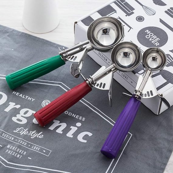 A GuDoQi Cucharas de Helado, 3 Tamaño (4cm 5cm 6cm), Acero Inoxidable de Grado Alimenticio, Cucharas para Excavar Fruta, Bolitas de Espinaca, Cuchara para Magdalena, Helados DIY.
