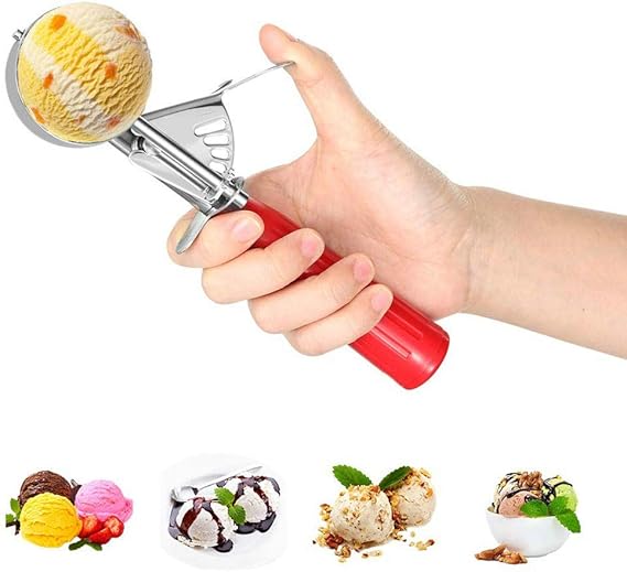 A GuDoQi Cucharas de Helado, 3 Tamaño (4cm 5cm 6cm), Acero Inoxidable de Grado Alimenticio, Cucharas para Excavar Fruta, Bolitas de Espinaca, Cuchara para Magdalena, Helados DIY.