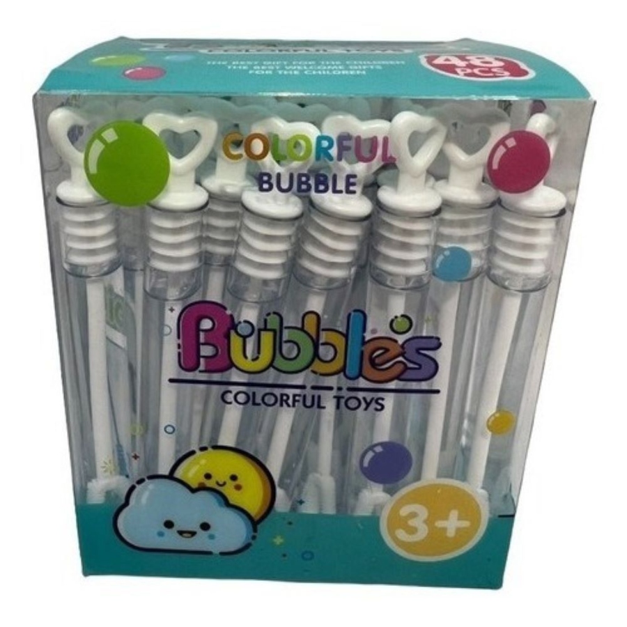 48 Burbujero Blanco Corazon Gel Burbujas Boda Bautizo Fiesta.