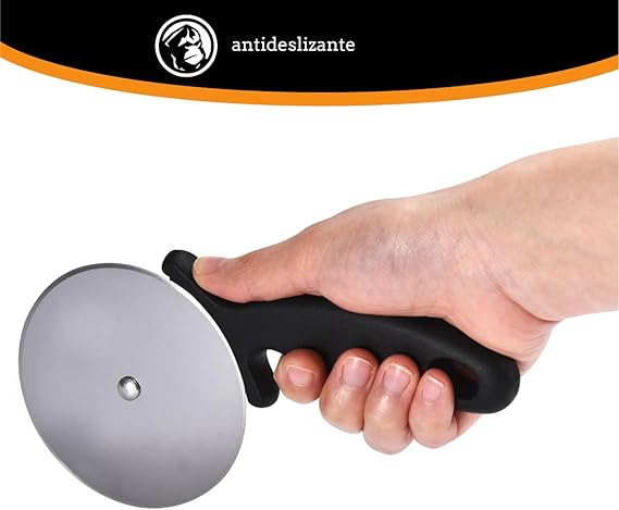 A Mountain Grillers Rueda Cortadora de Pizza - Cuchillo Rodillo para Pizza de Acero Inoxidable - Hoja de Acero Afilada - Resistente al Óxido, Mango Cómodo y Apto para Lavavajillas.
