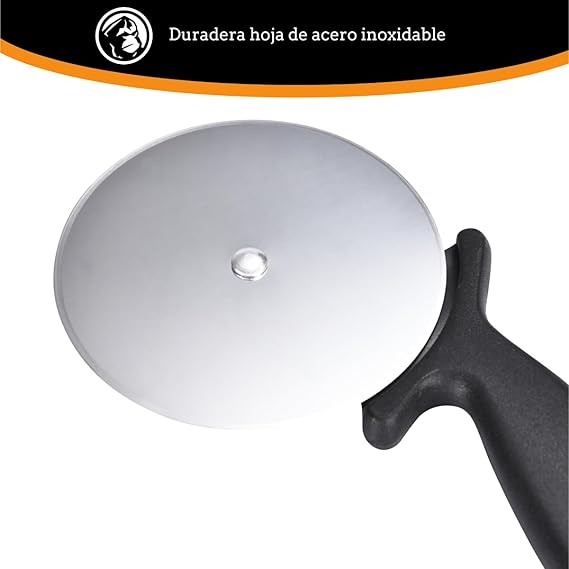 A Mountain Grillers Rueda Cortadora de Pizza - Cuchillo Rodillo para Pizza de Acero Inoxidable - Hoja de Acero Afilada - Resistente al Óxido, Mango Cómodo y Apto para Lavavajillas.