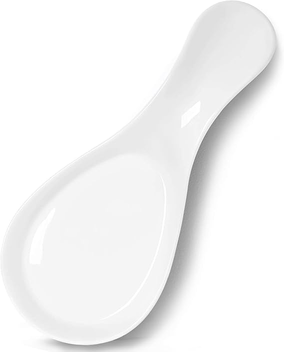 A Soporte de cuchara de porcelana GDCZ para utensilios de cocina, soporte de cuchara de cerámica, 9 pulgadas (blanco).