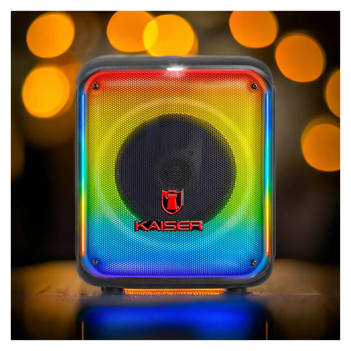 Bafle de Piso Kaiser KSW-3008 Flame 8" 1200W Recargable Luz Led Bluetooth.
